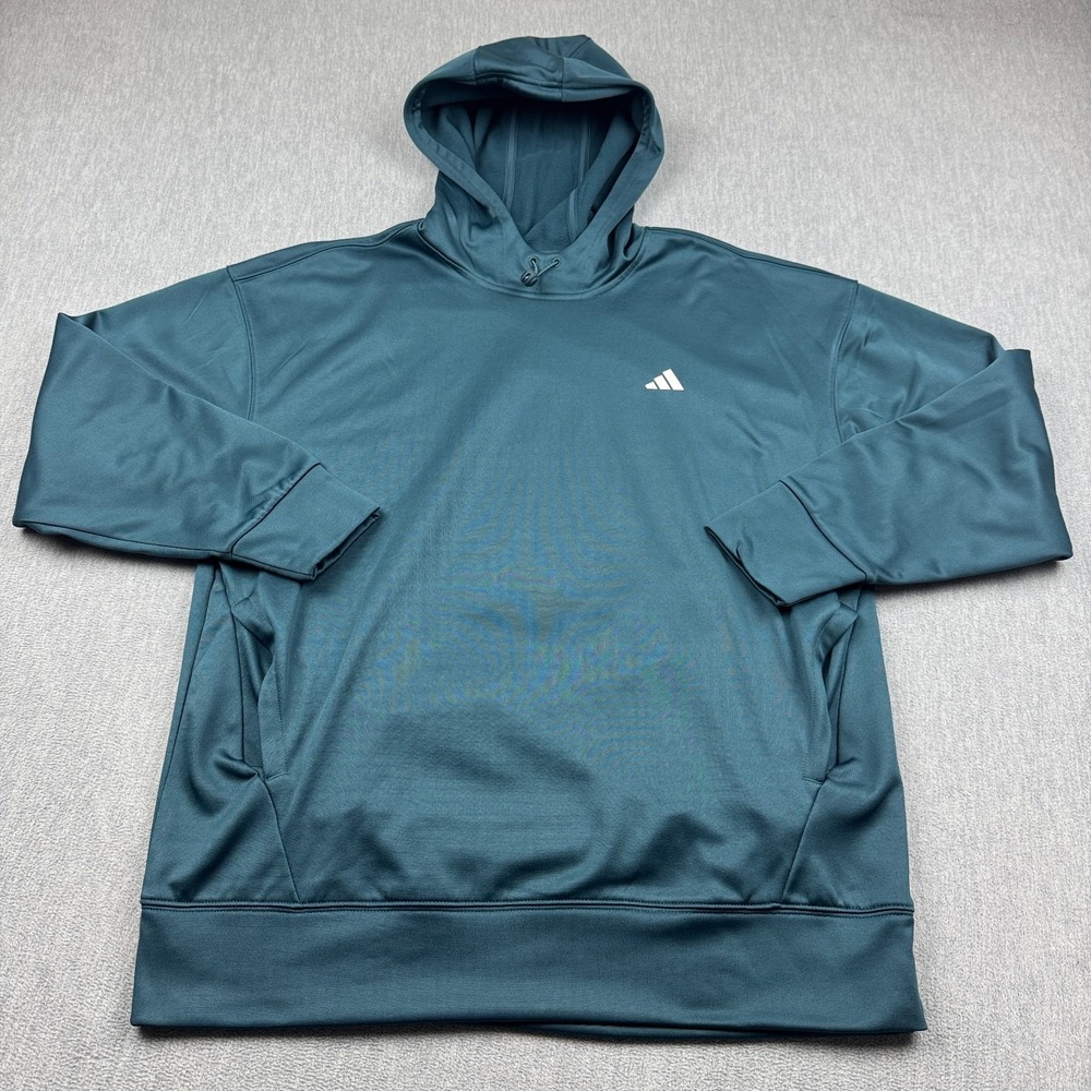Adidas Hoodie Women Medium Blue AEROREADY Game and Go Fleece Sweatshirt Pullover